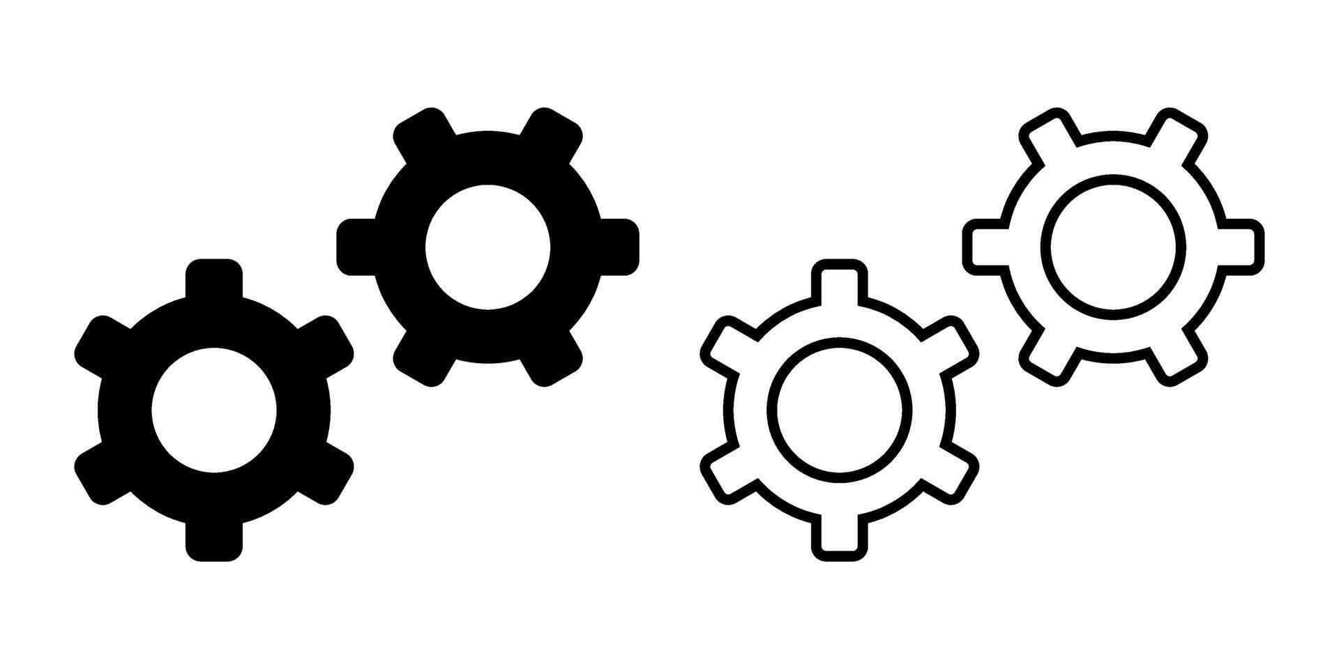Gears icon symbol simple design set vector