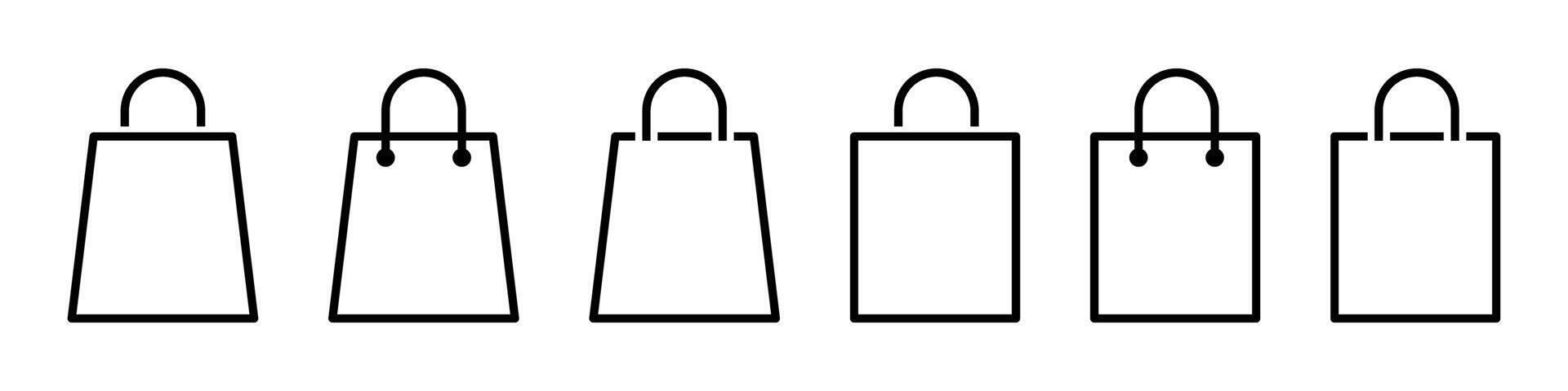 Shopping bag icon symbol set vector