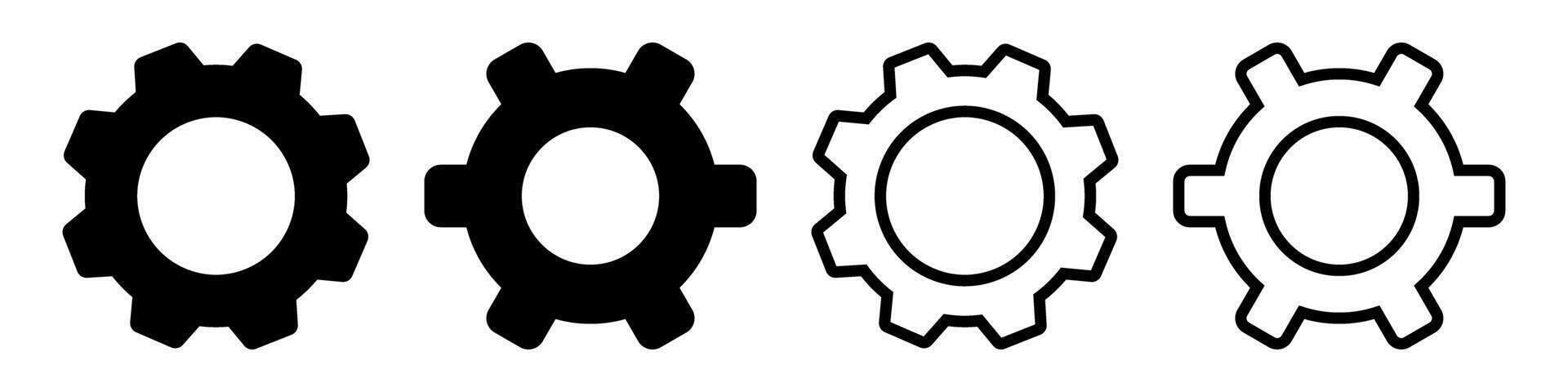 Gears icon symbol set vector