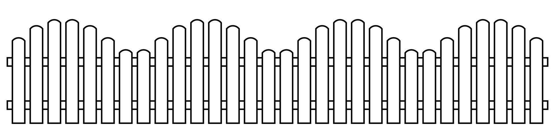 Fence silhouette icon line style vector