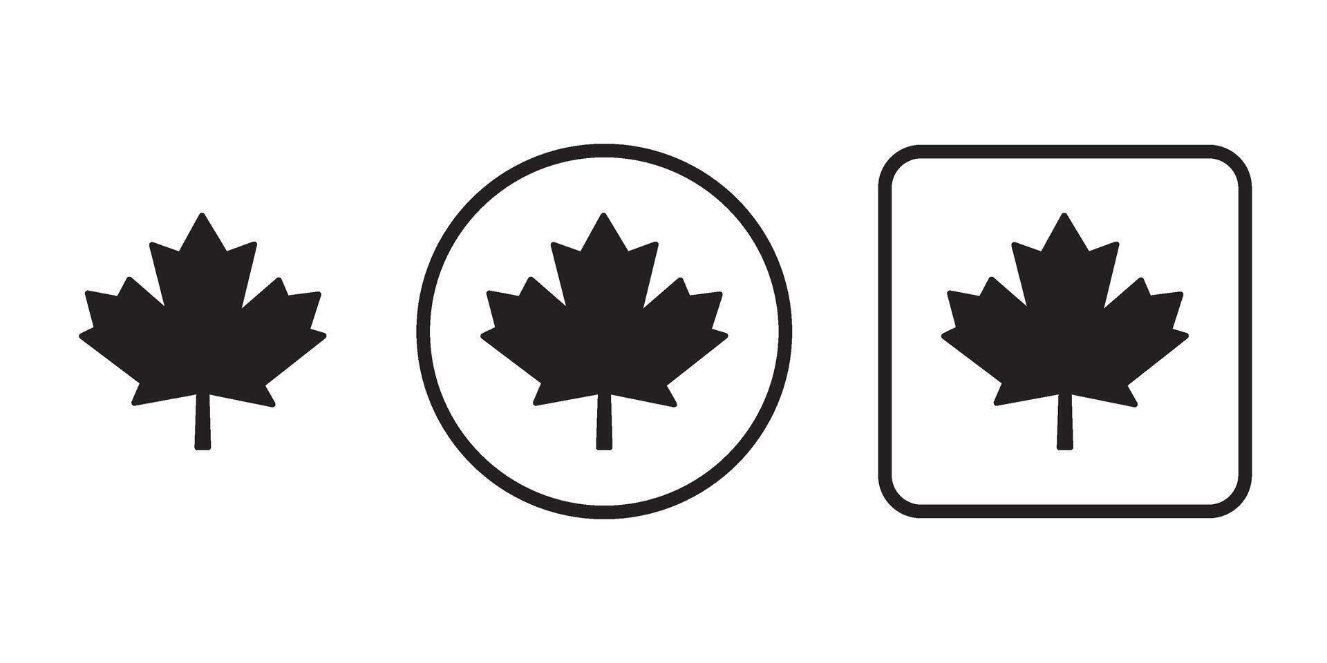 Canada leaf flag icon symbol set vector