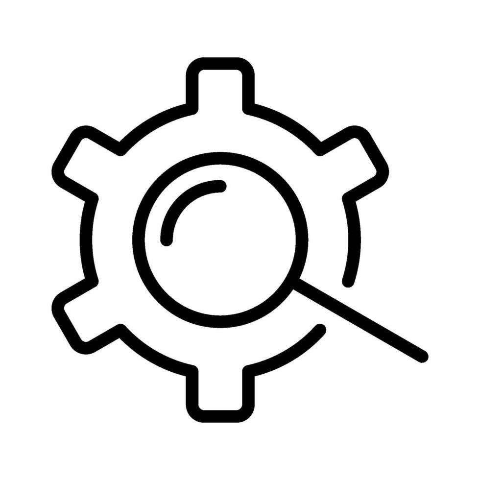 Gear search settings icon symbol line vector