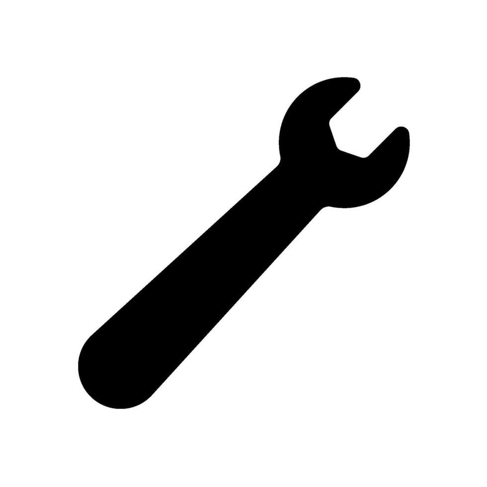 Wrench icon symbol silhouette simple design vector