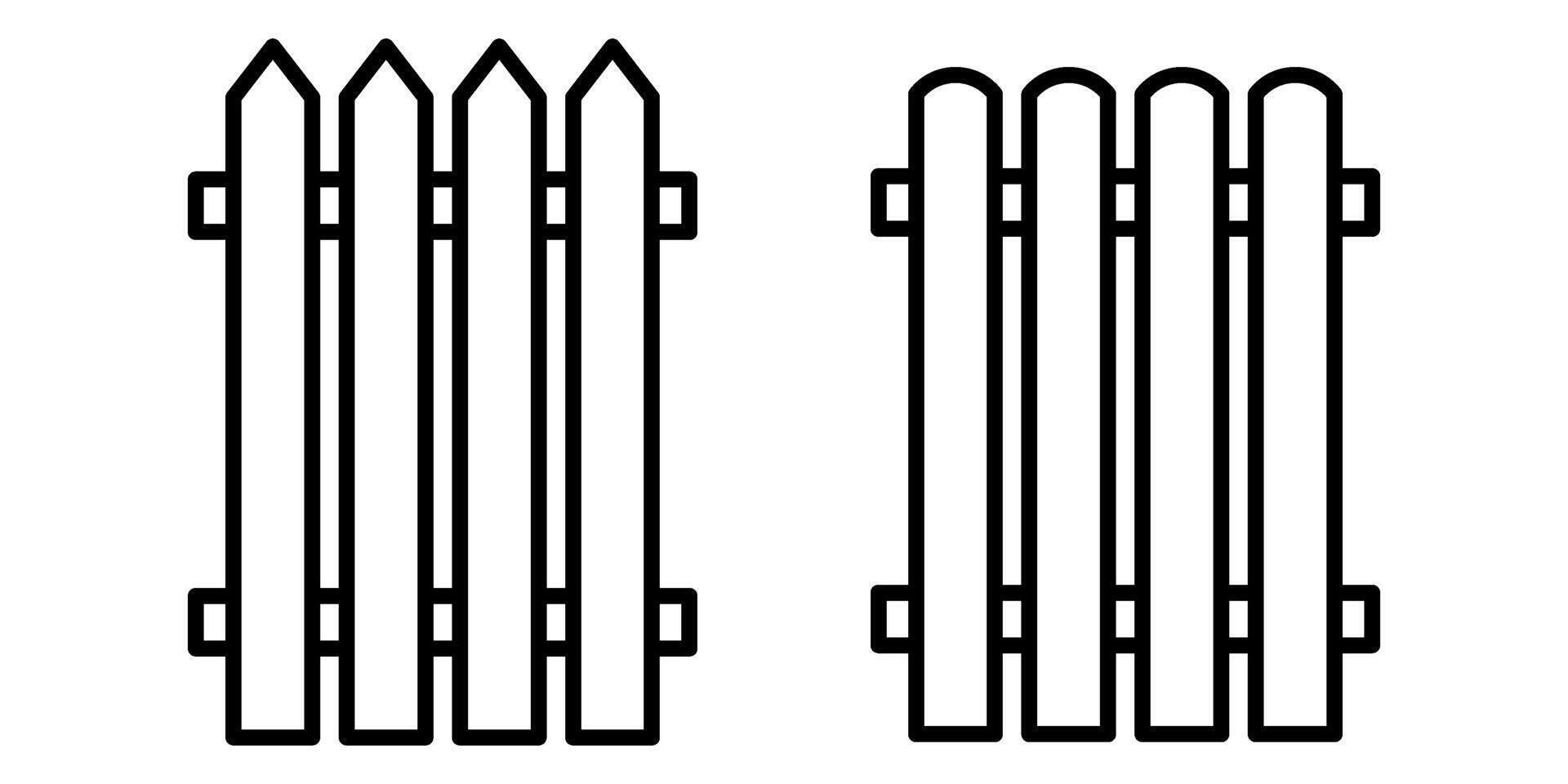 Fence silhouette icons set vector