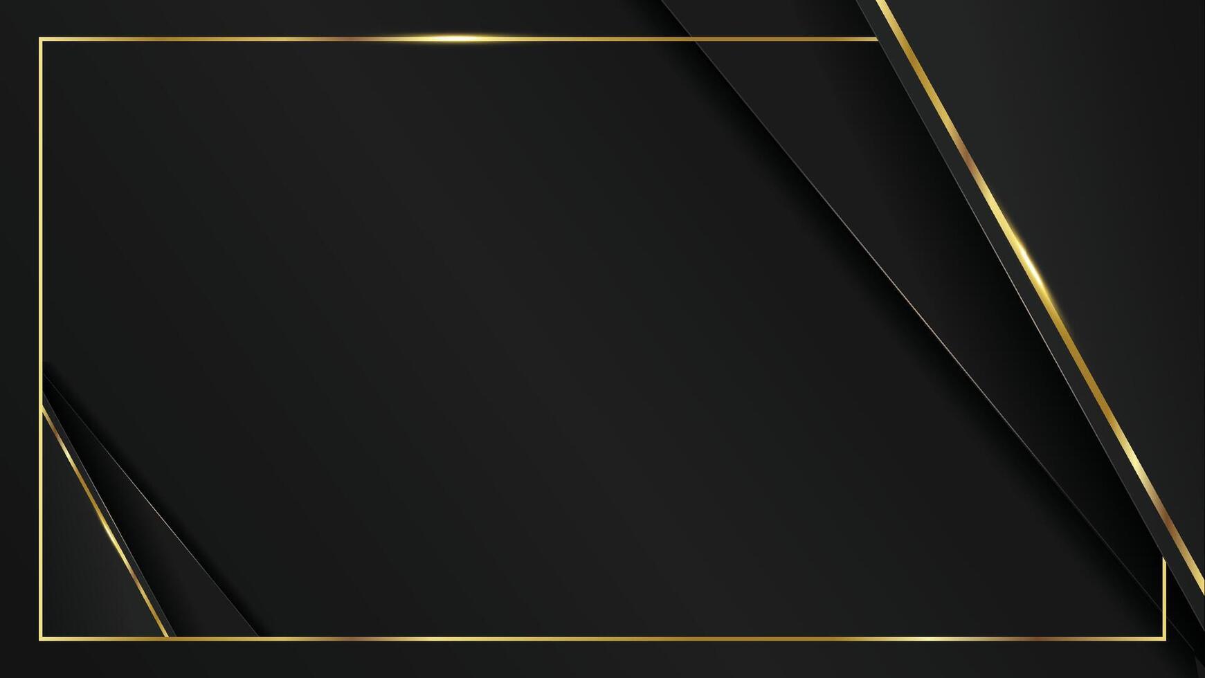 Luxury Black Background with golden frame and lines. Premium Banner stock illustration vector