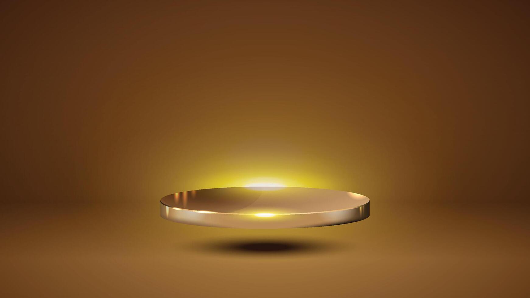 Golden podium elegant background of luxury empty presentation studio product golden pedestal decoration vector