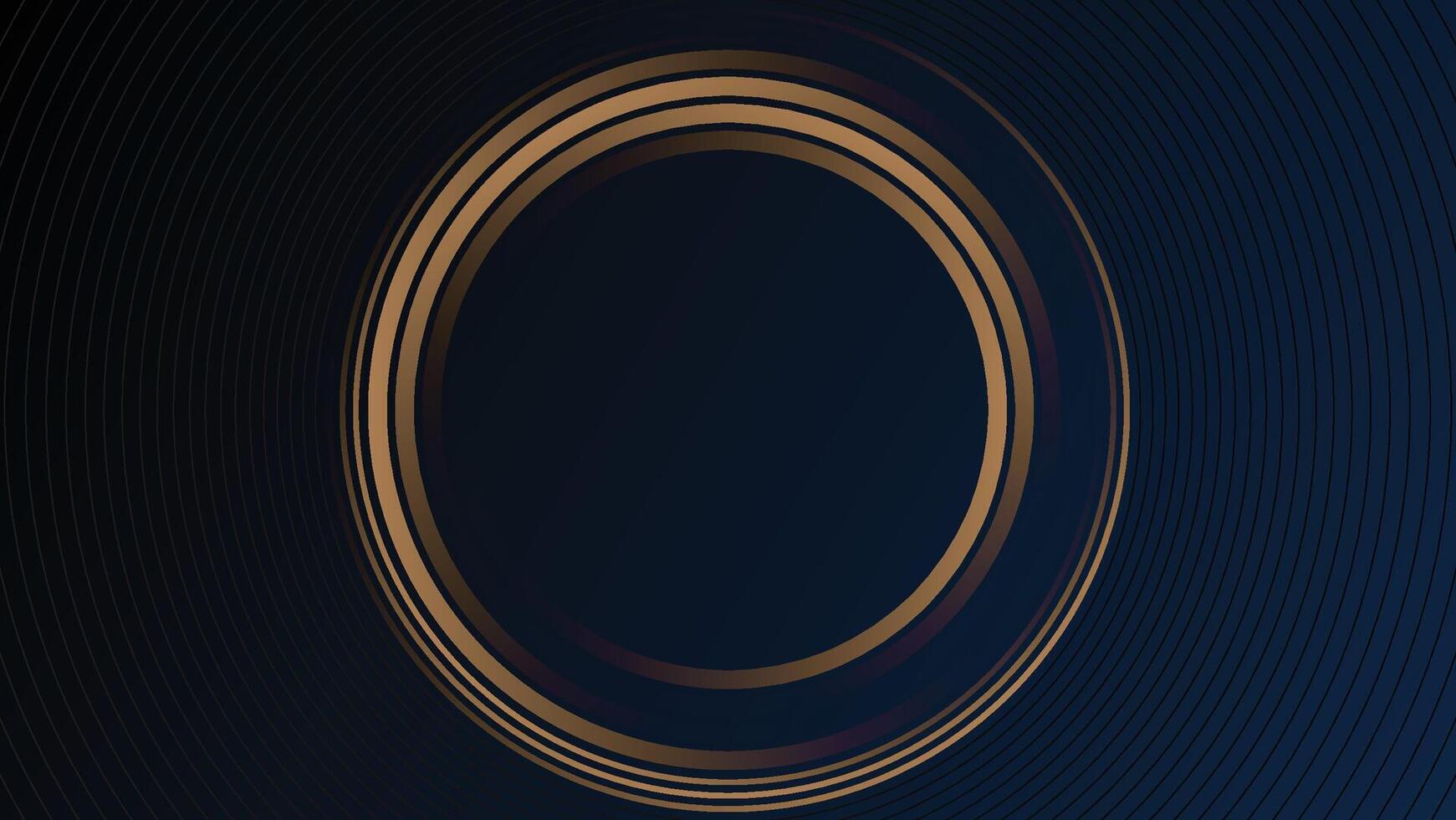 Dark blue premium minimalist background with luxury golden geometric elements circle. stock illustration vector