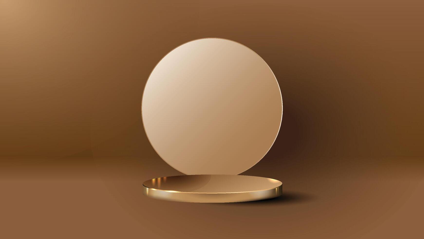 Gold podium elegant background of luxury empty presentation studio product decoration golden pedestal vector