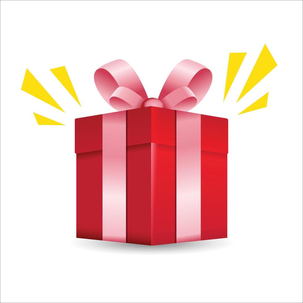 Surprise gift Box or Present. Colorful wrapped for Birthday Party, Christmas or Valentines Day holiday greetings and invitations. stock illustration vector