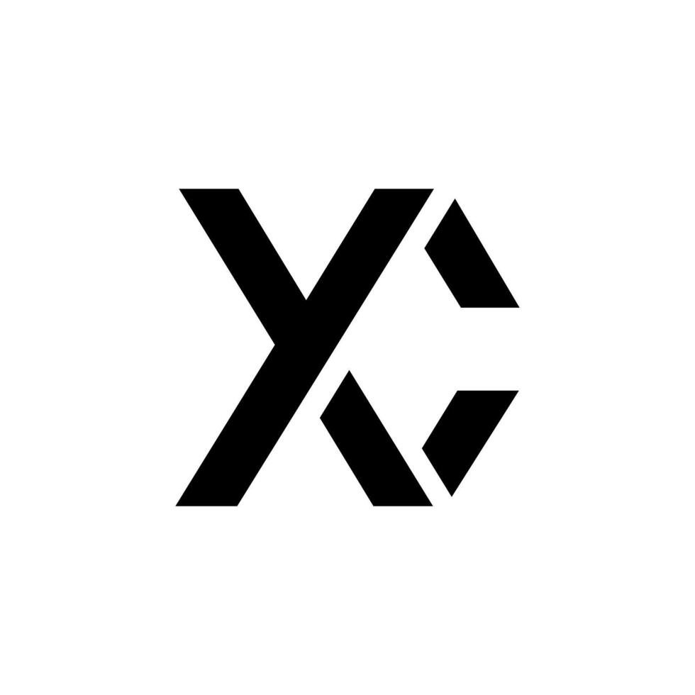 Letter y x c unique modern shape with gaming branding logo design vector