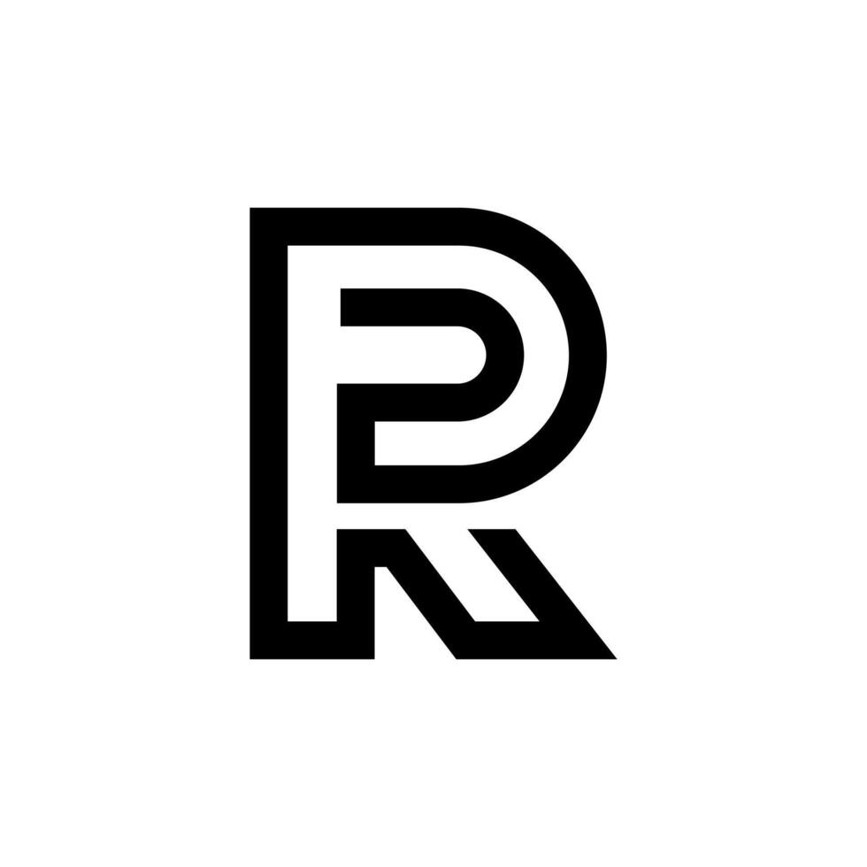 Line art letter Pr or Rp initial geometric creative unique monogram logo design vector