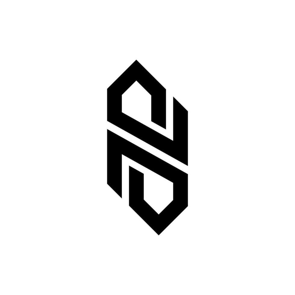 Letter Sn stylish shape alphabet with unique abstract monogram logo design idea vector