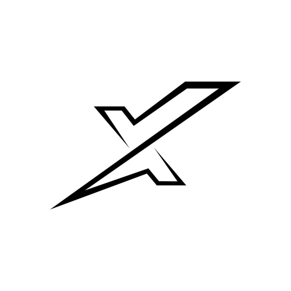 Line art creative letter X with elegant abstract monogram logo concept vector