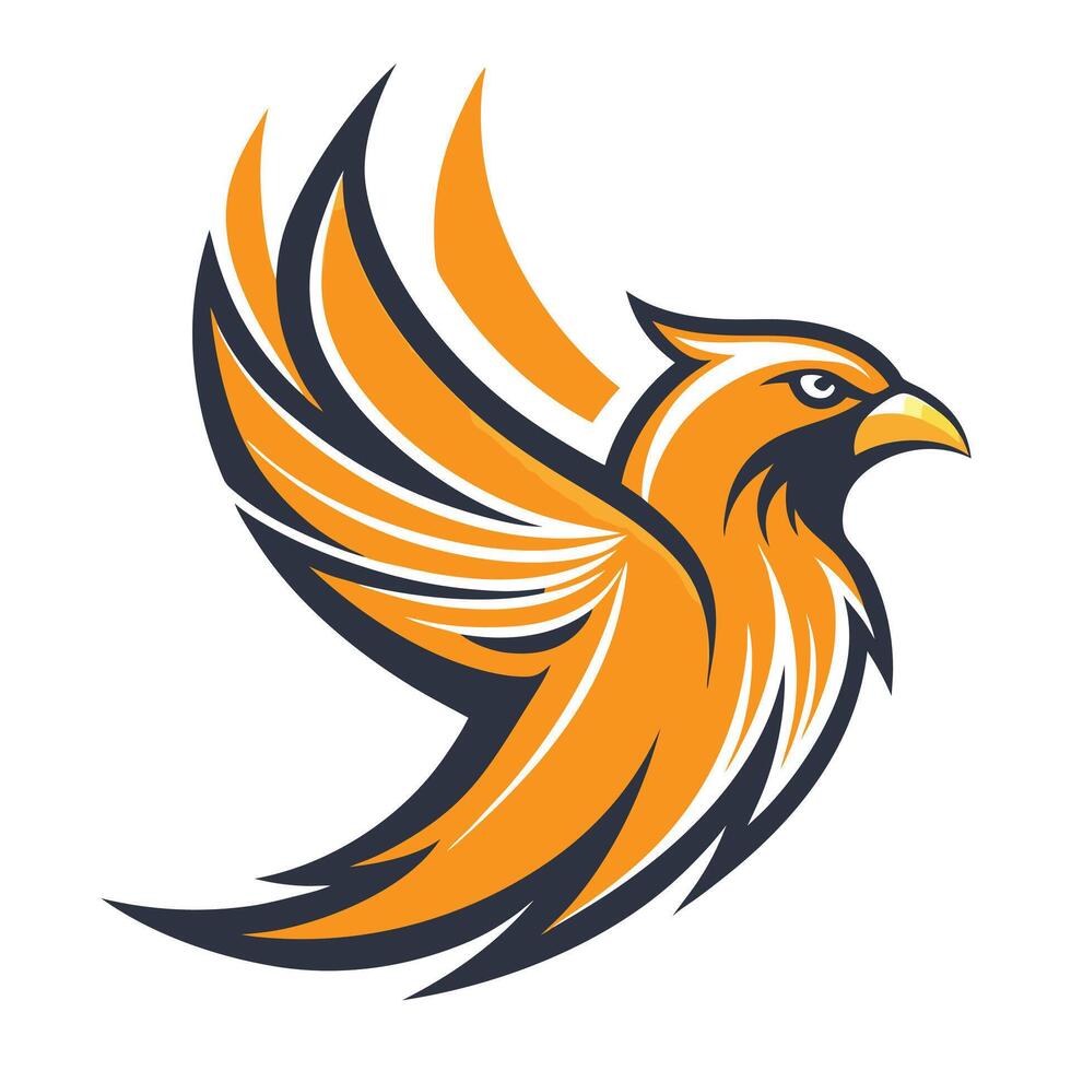 of Orange Flying Eagle on White Background for Logo Designs vector