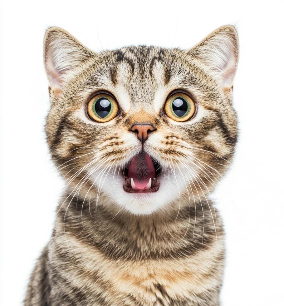 Surprised Cat Looking Up, High-Resolution Photography photo