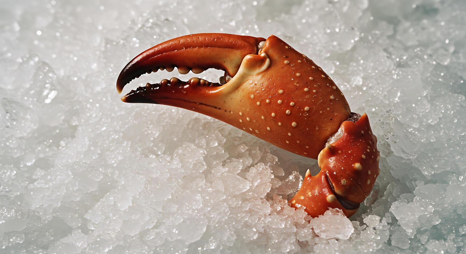 Close-up of a Single Crab Claw on Ice photo