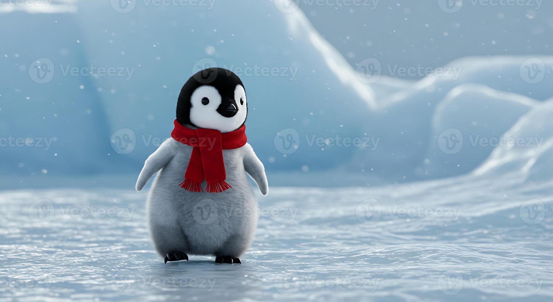 Adorable Penguin in Winter Wonderland photo