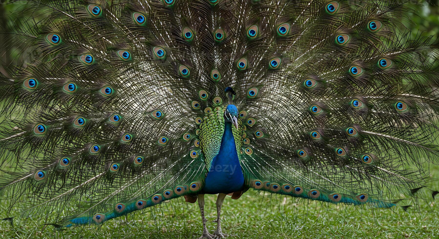 Majestic Peacock Displaying its Exquisite Plumage photo