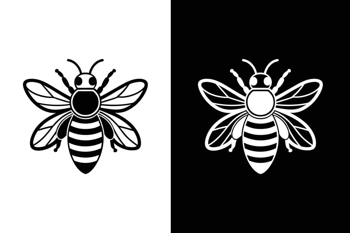 Bee icon design template design black white design vector