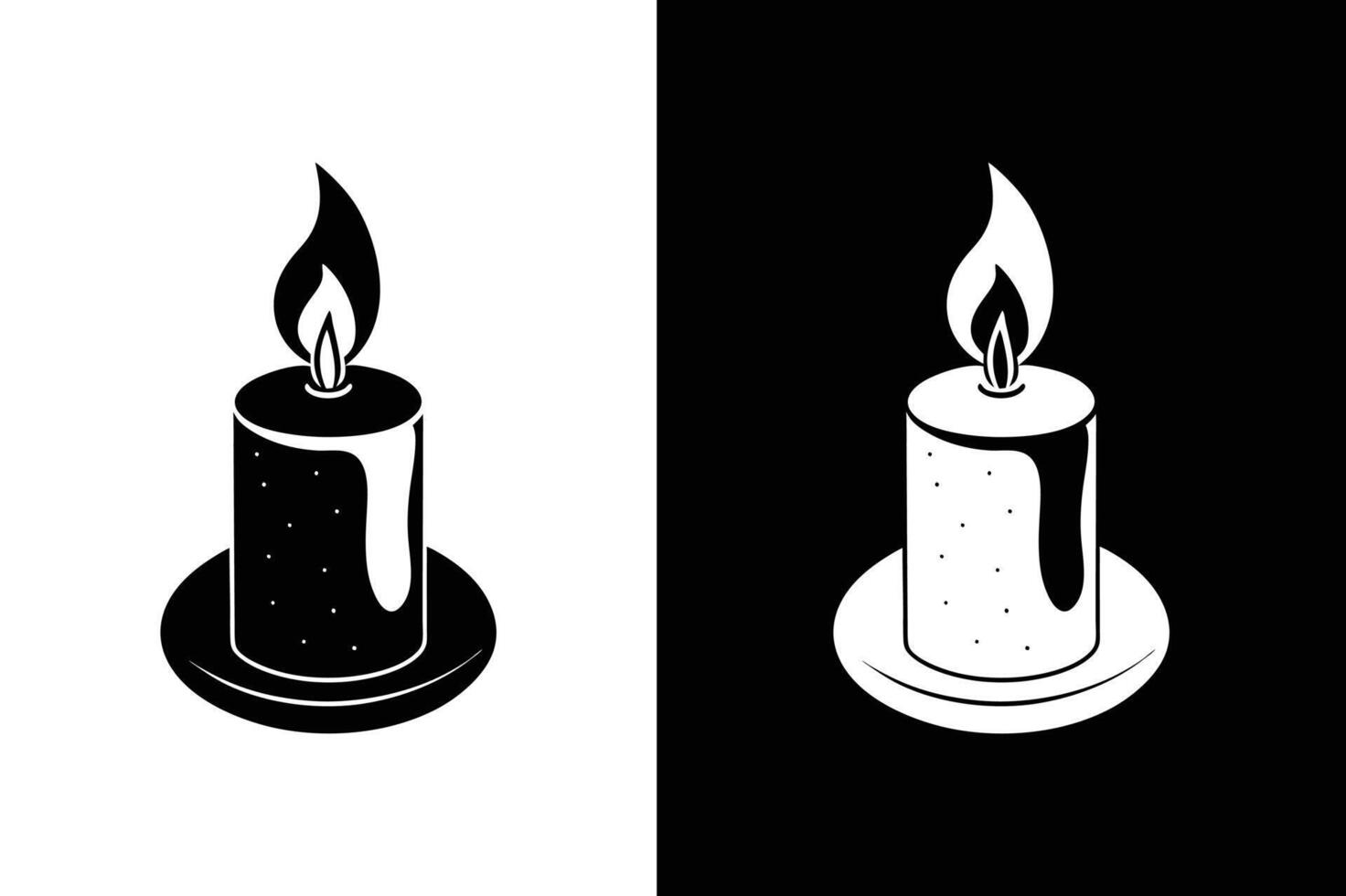 candle silhouette icon on the white black background vector