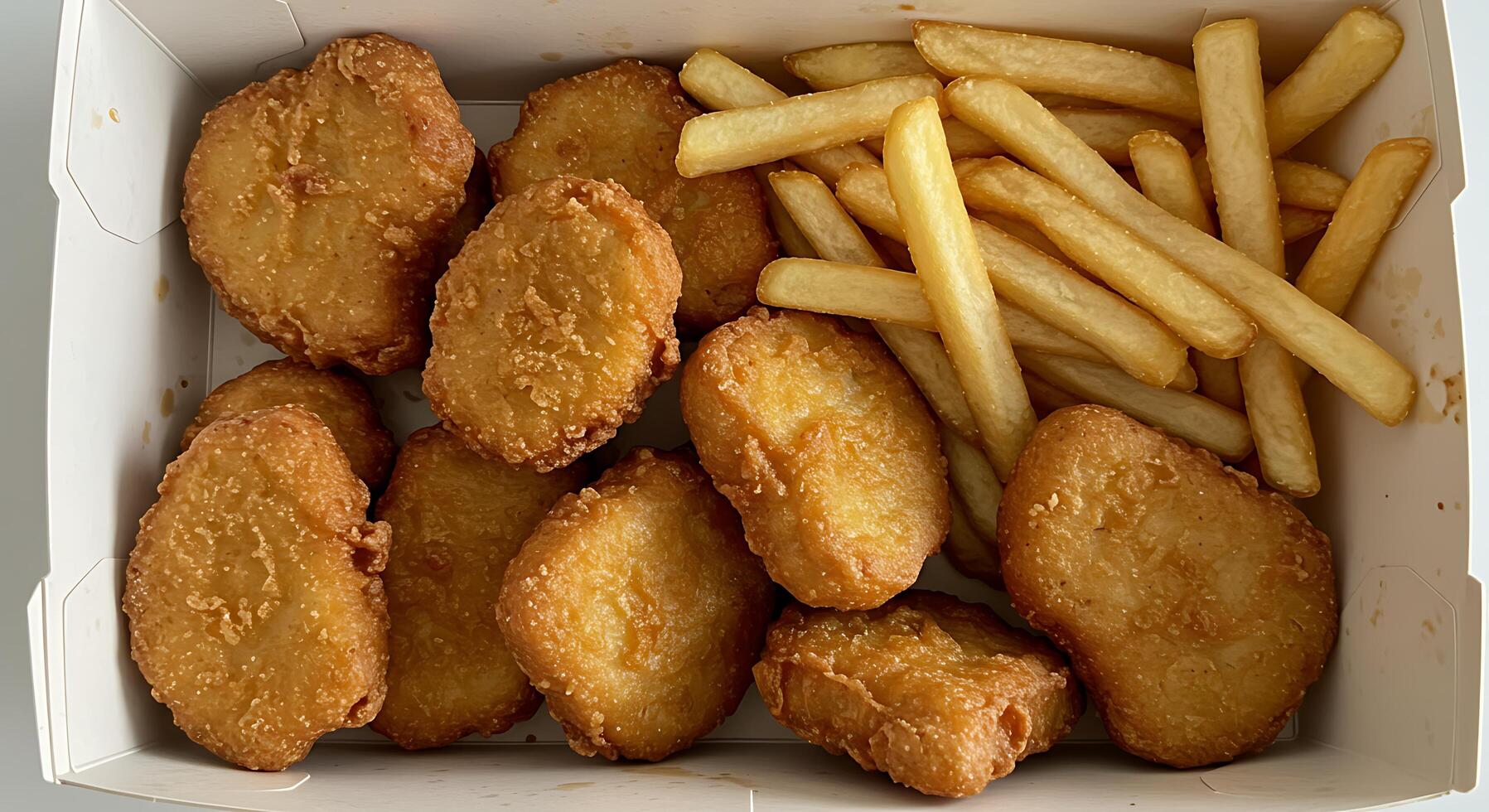 Crispy Chicken Nuggets and French Fries in a Box photo