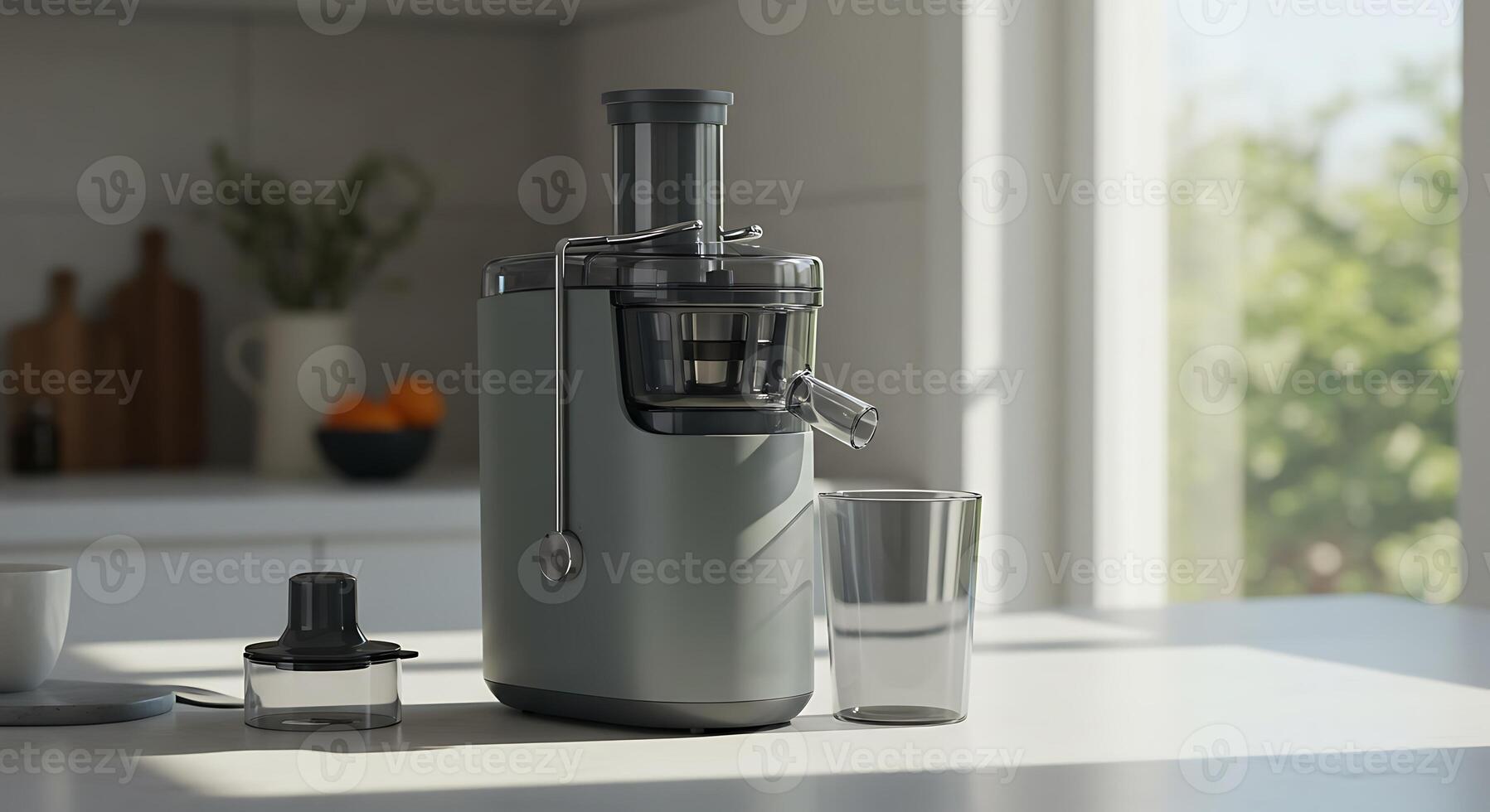 Modern Grey Juicer in Kitchen Setting photo