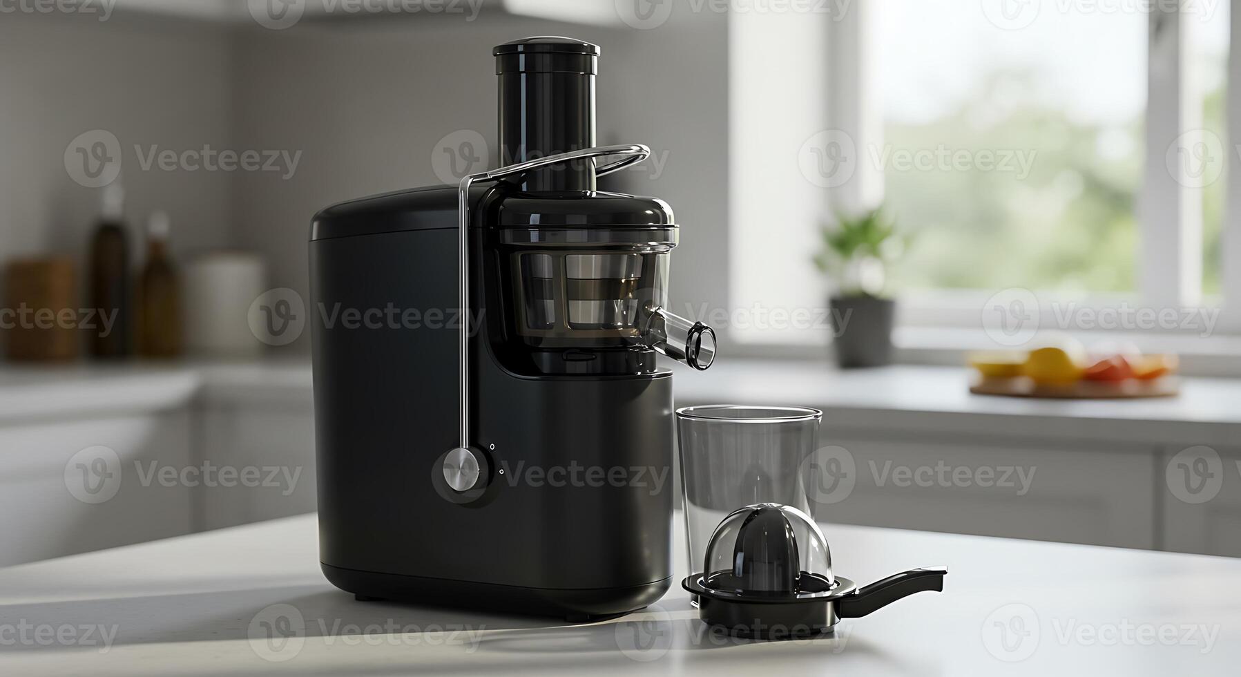 Sleek Black Slow Juicer in Modern Kitchen photo