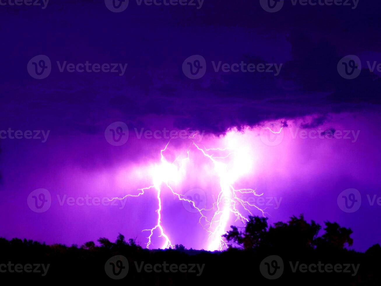 Natural Lightning During Storm HDR Background Version 17 photo