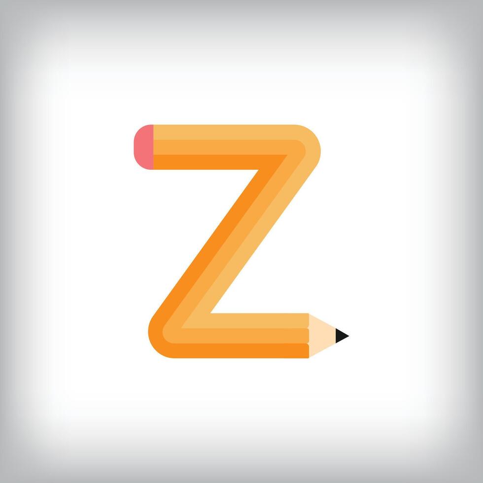 The letter Z looks like it was drawn with a pencil, which increases the creativity of the design. The simplest design of the education icon. vector