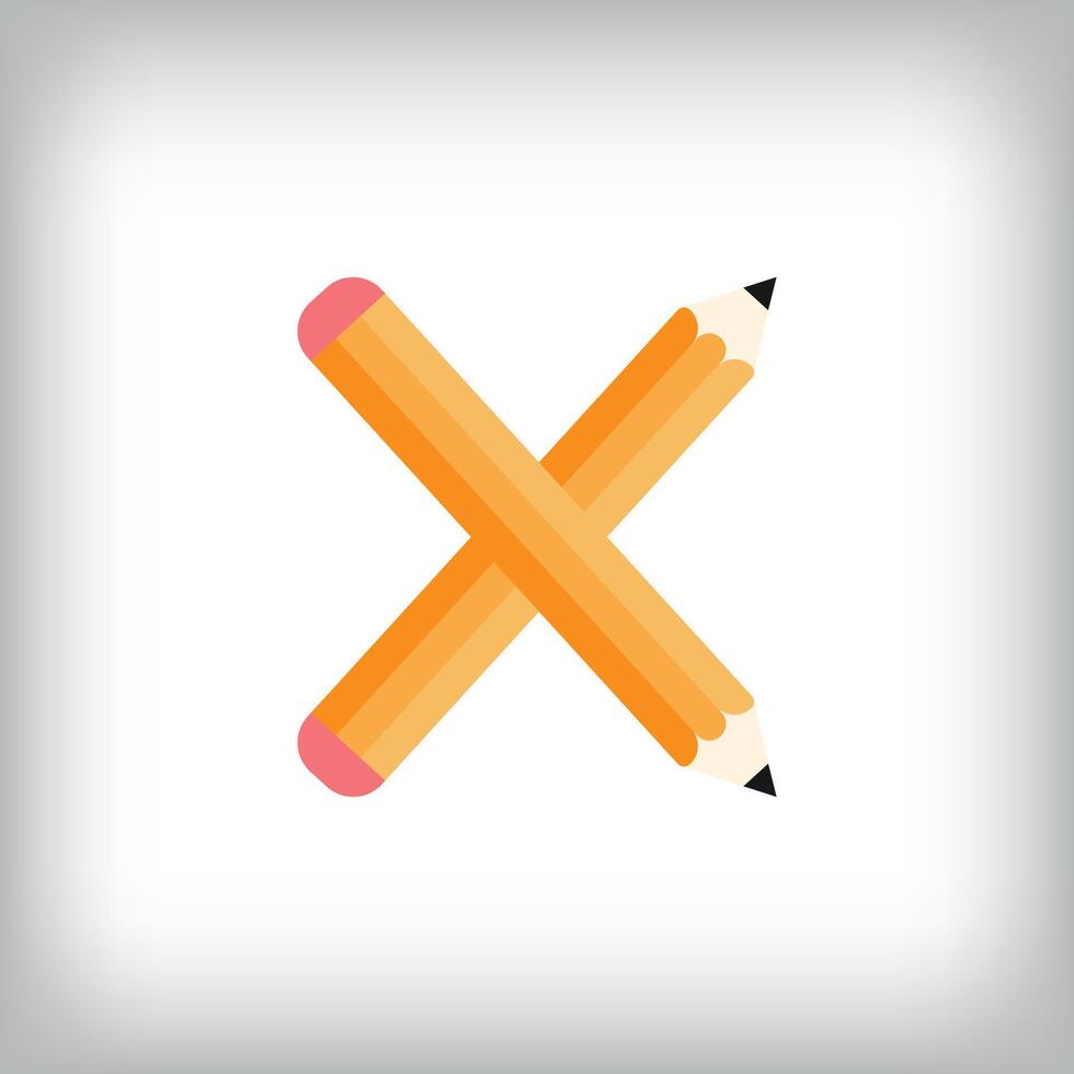 The letter X looks like it was drawn with a pencil, which increases the creativity of the design. The simplest design of the education icon. vector