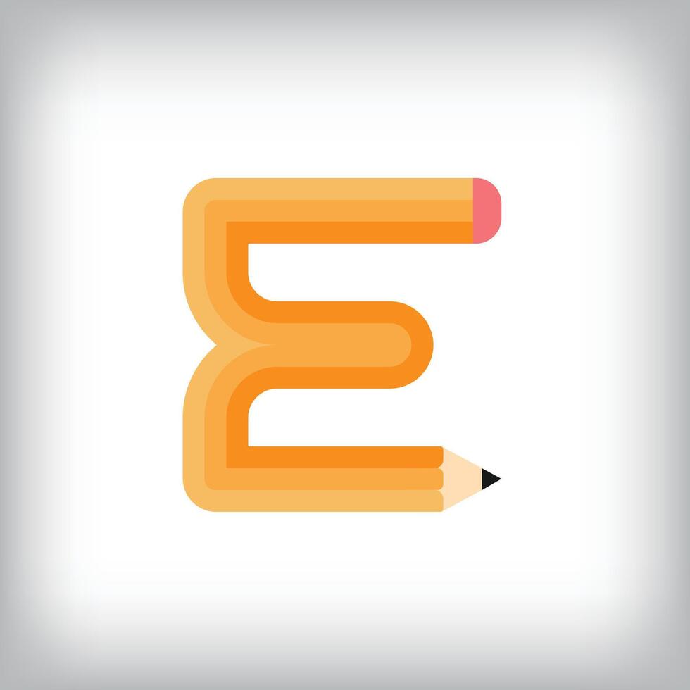 The letter E looks like it was drawn with a pencil, which increases the creativity of the design. The simplest design of the education icon. vector