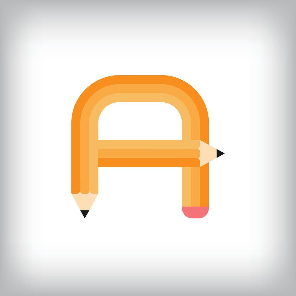 The letter A looks like it was drawn with a pencil, which increases the creativity of the design. The simplest design of the education icon. vector