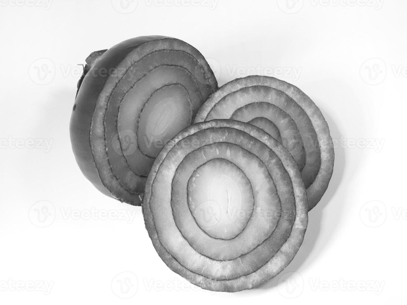 Sliced Red Onion on White Background creative background photo