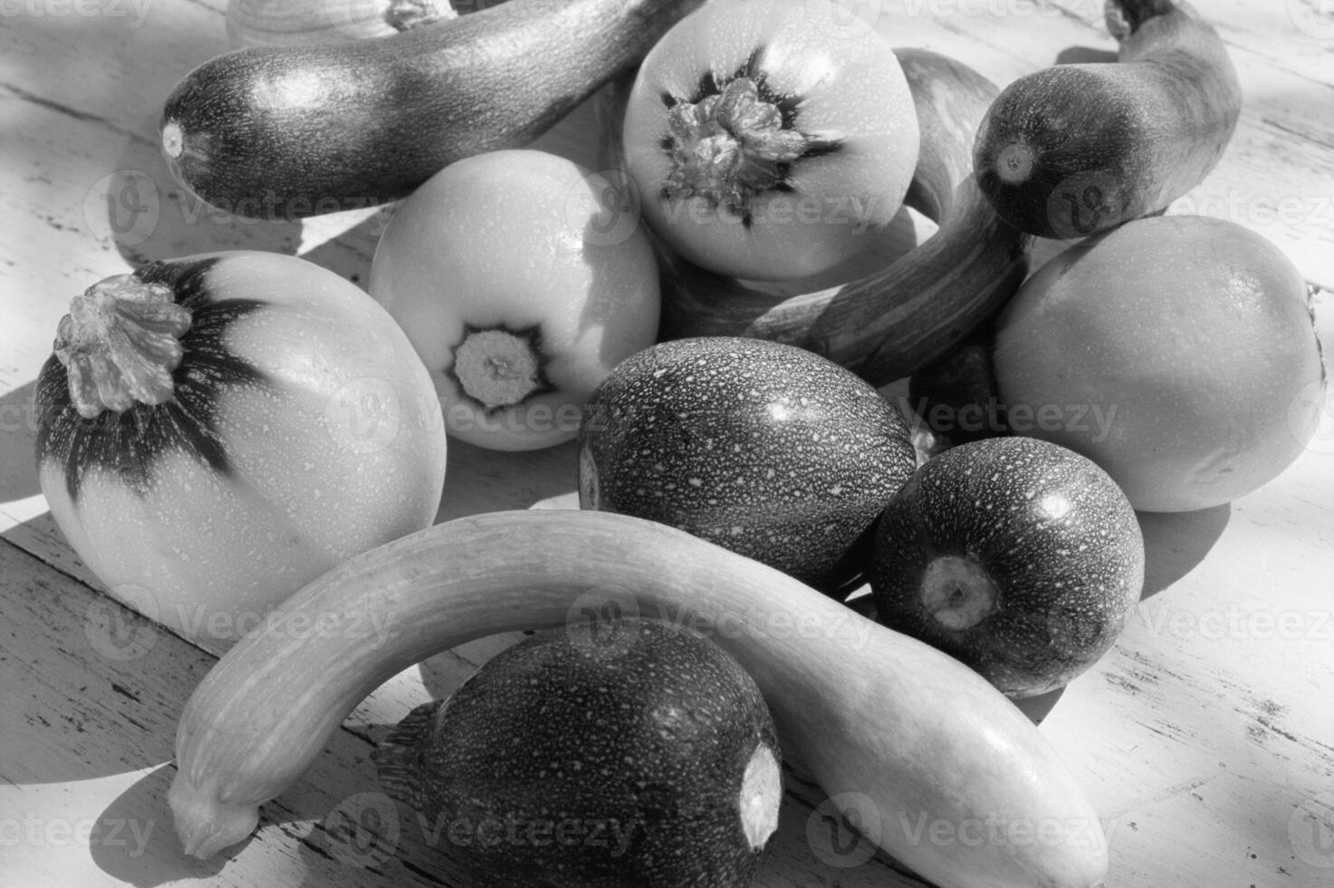 Courgettes on a dinner table close view background creative background photo