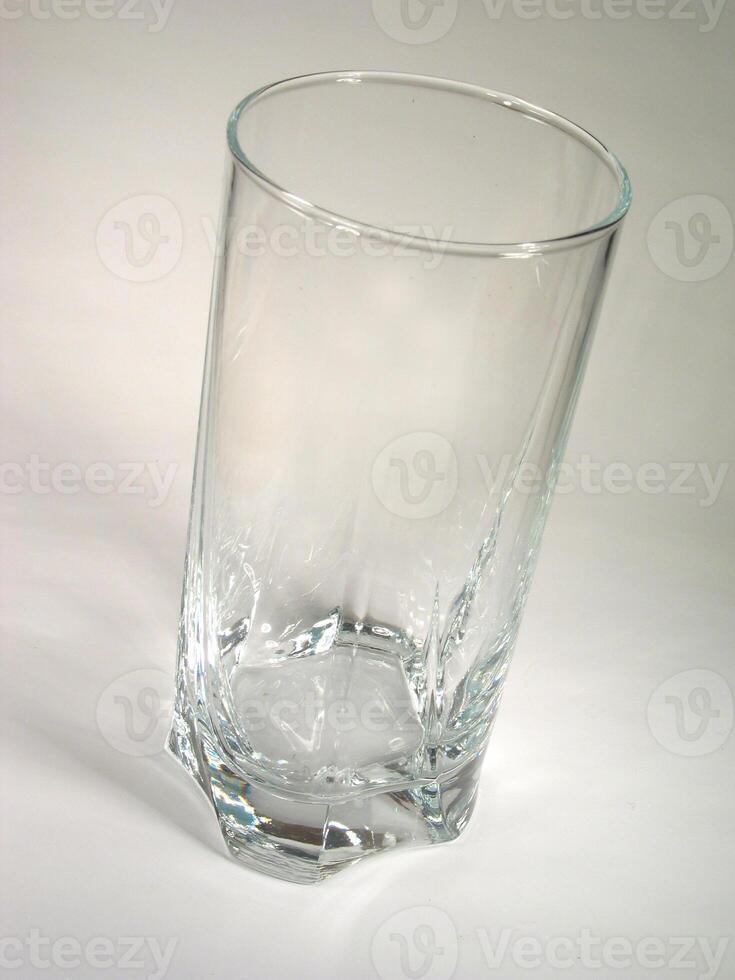 Empty glass close view on white background creative wallpaper photo
