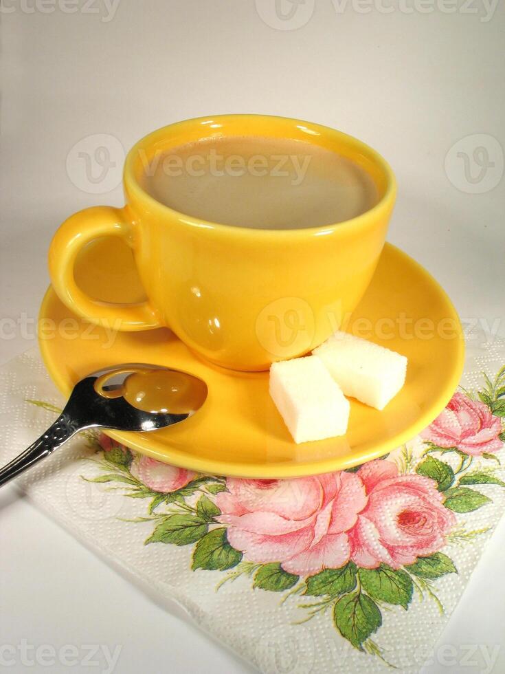 A cup of coffee on a table close view background Version 24 photo
