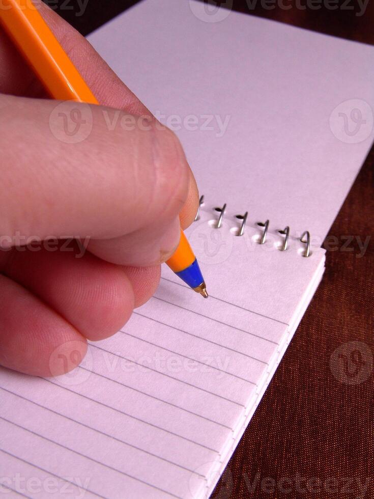 Blank pages of a notebook close view background for different design purposes photo