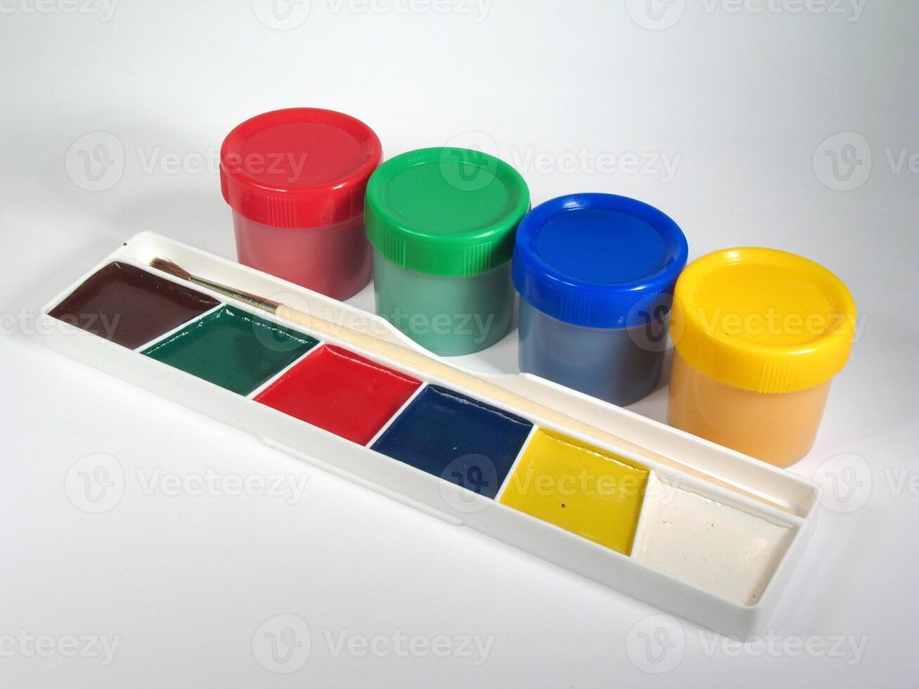 Colored paint cans over white background cool wallpaper photo
