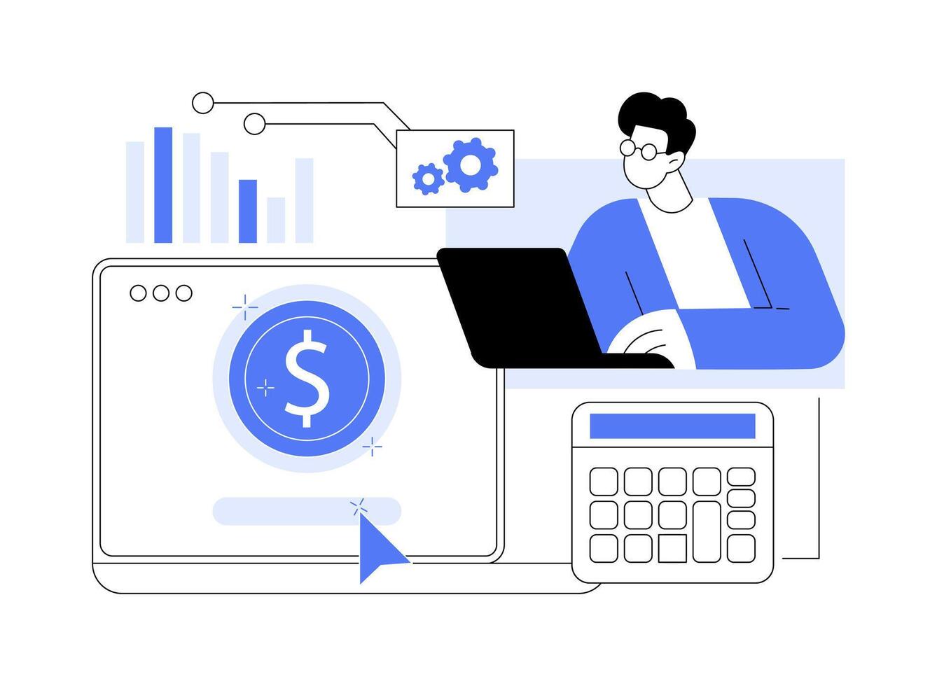 PPC campaign creation isolated cartoon illustrations. vector