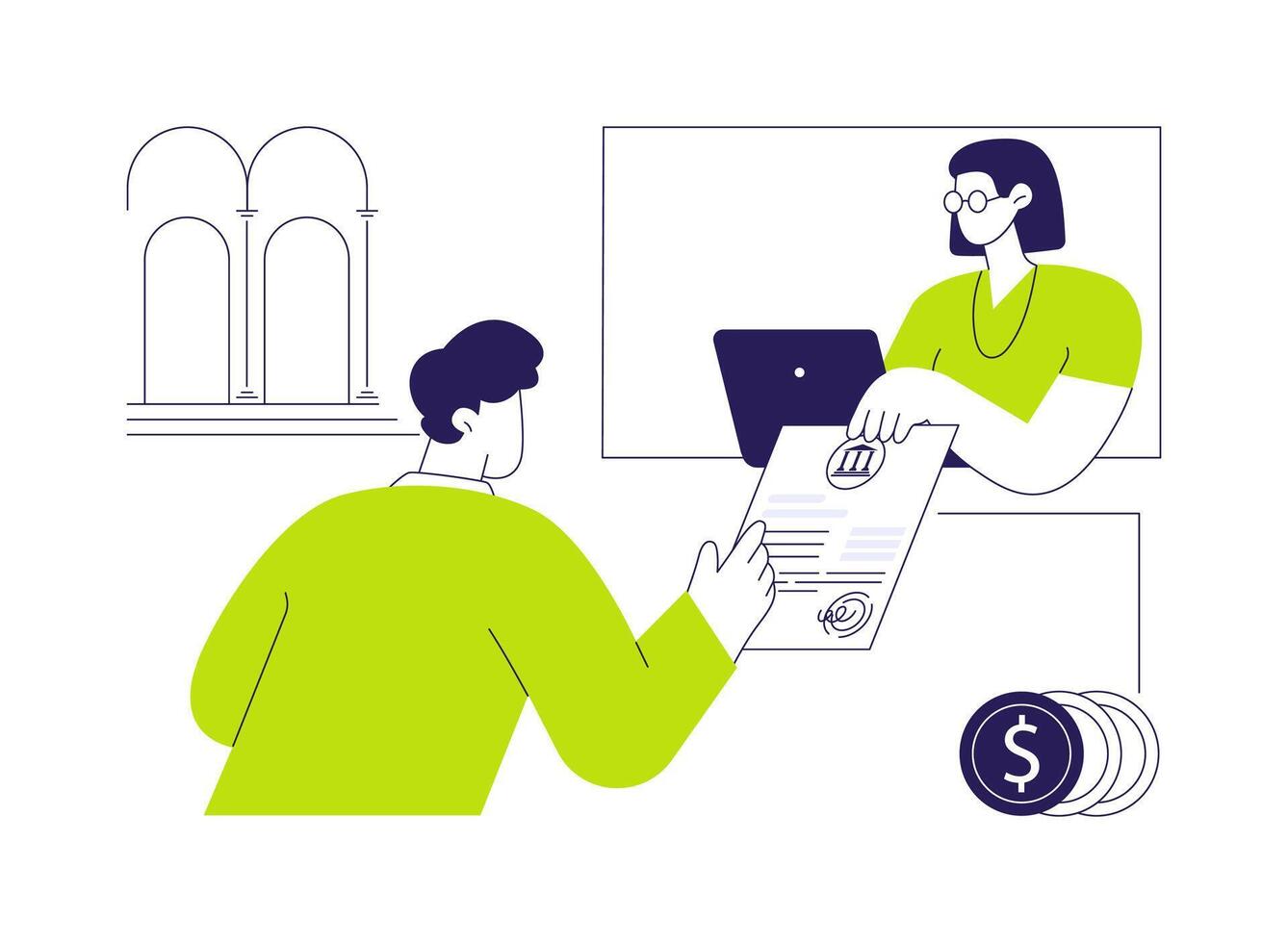 Get the proof of funds abstract concept illustration. vector