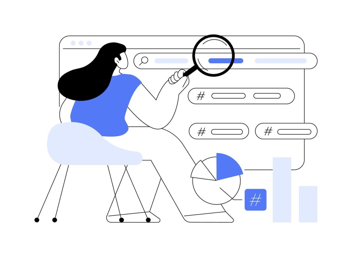 SEO specialist isolated cartoon illustrations. vector