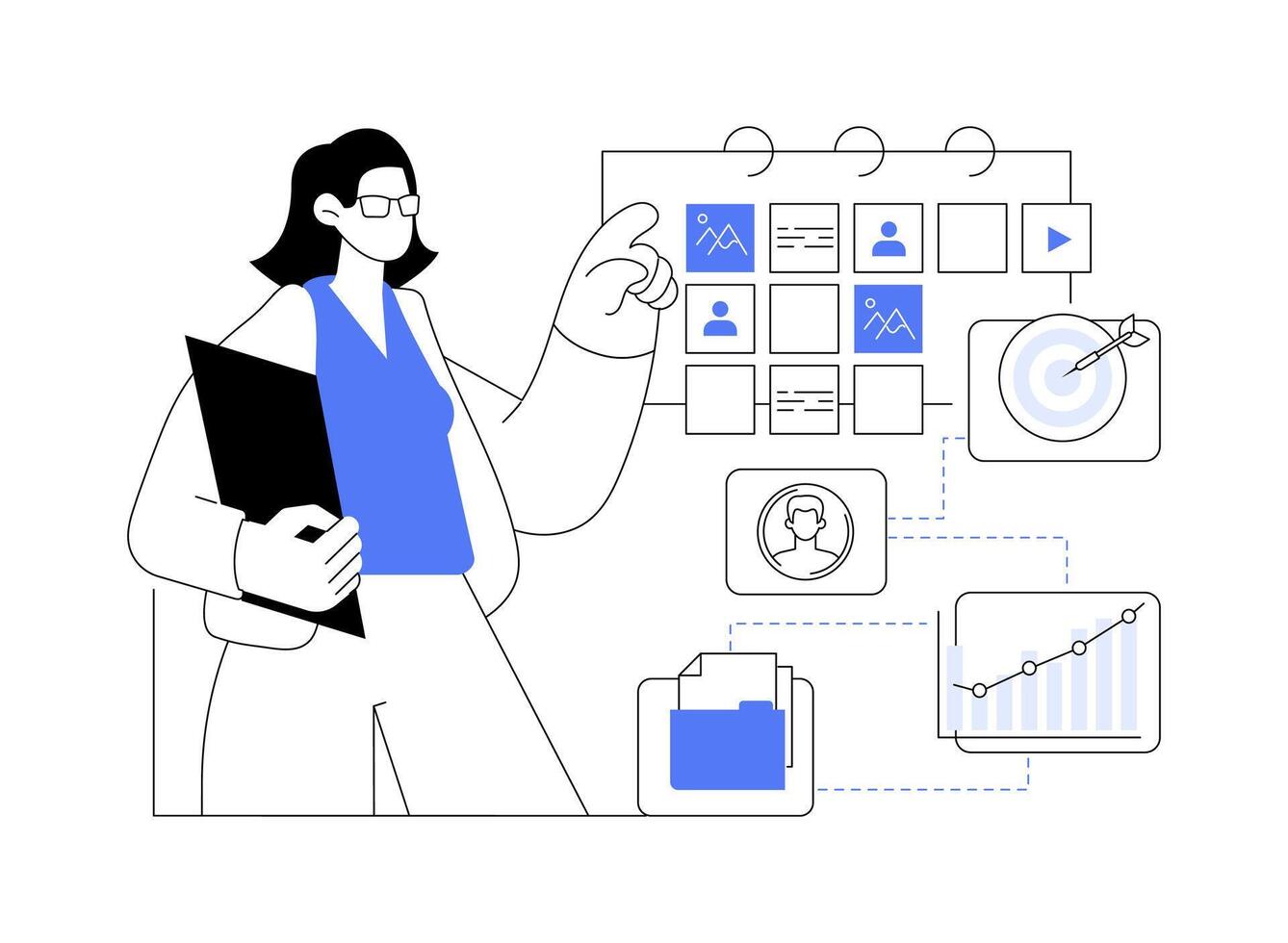 SMM strategy development isolated cartoon illustrations. vector