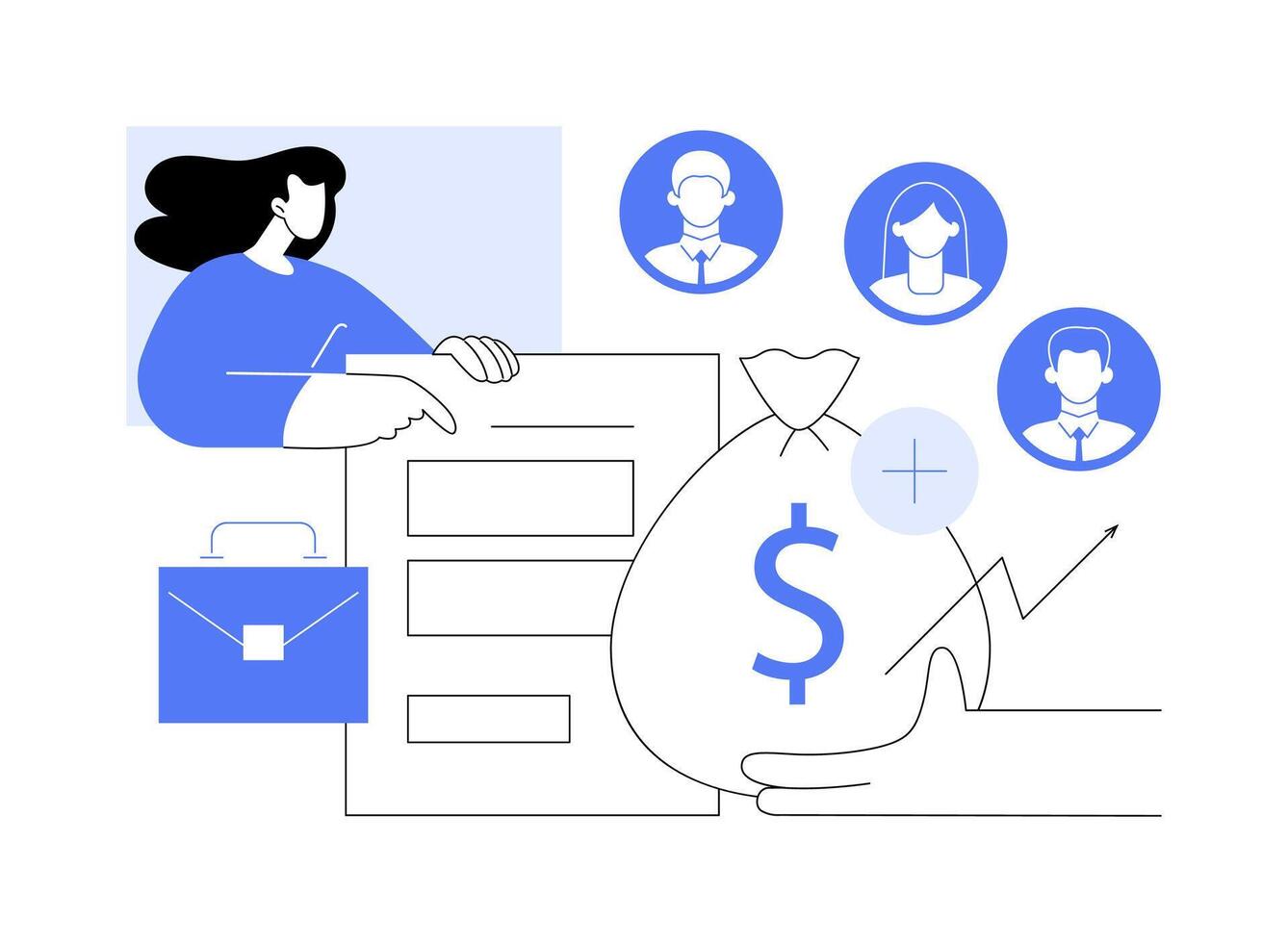Funding rounds isolated cartoon illustrations. vector