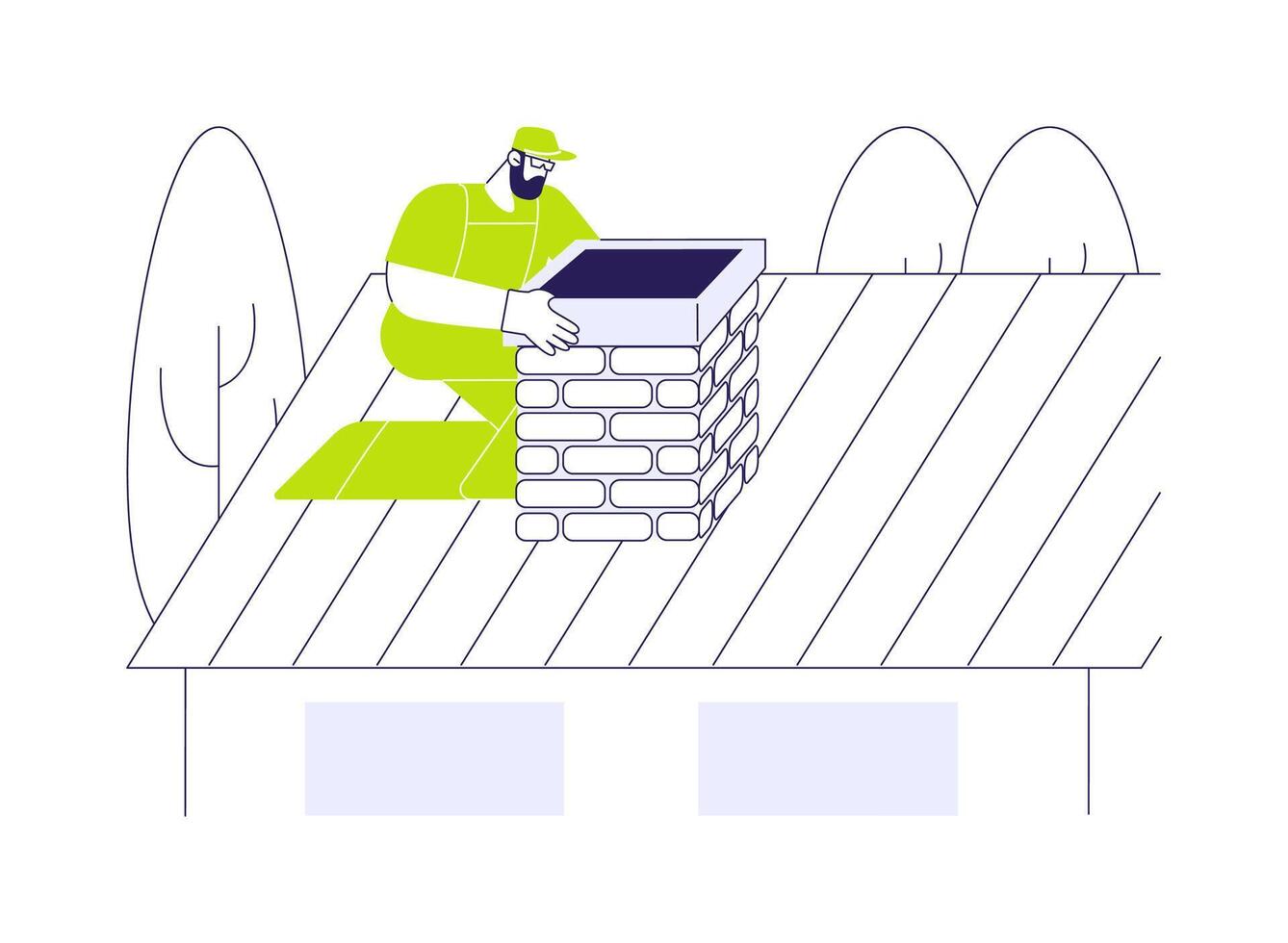 Chimney inspection abstract concept illustration. vector