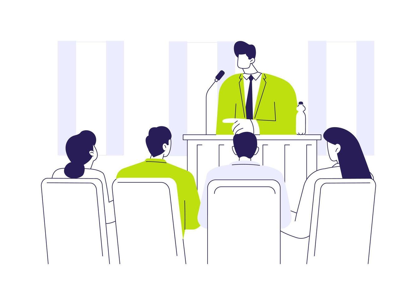 Meeting local politician abstract concept illustration. vector