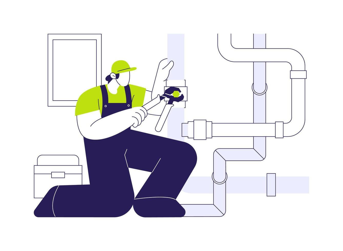 Plumbing installation abstract concept illustration. vector