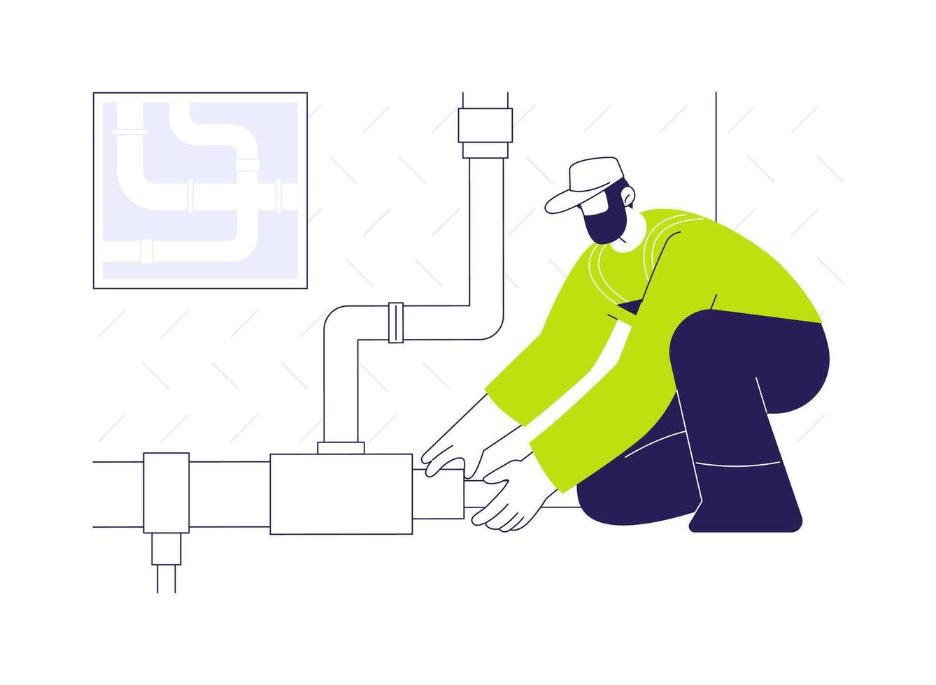 Sewage installation abstract concept illustration. vector