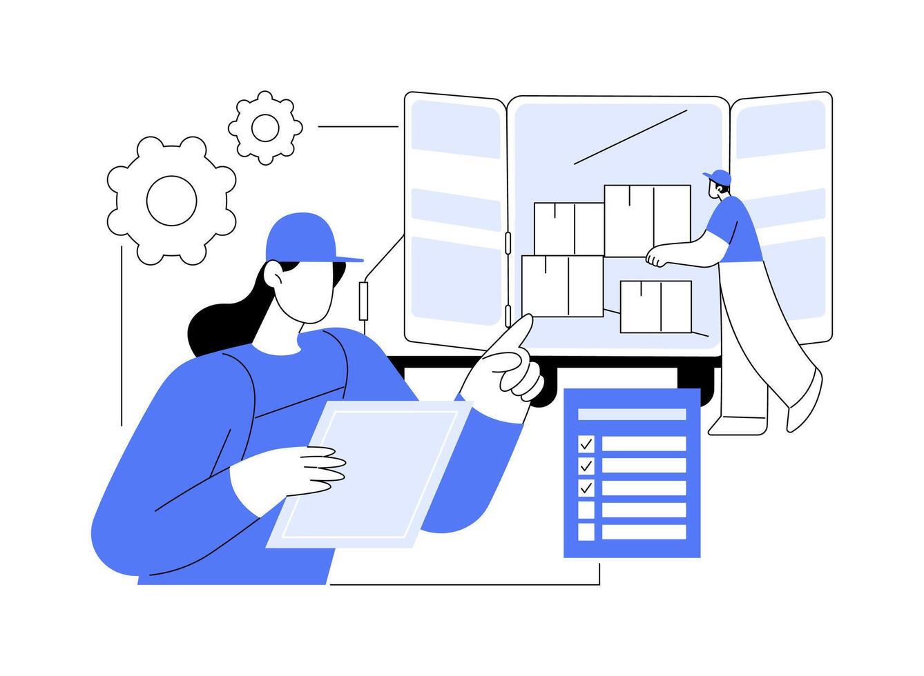 Making inventory isolated cartoon illustrations. vector
