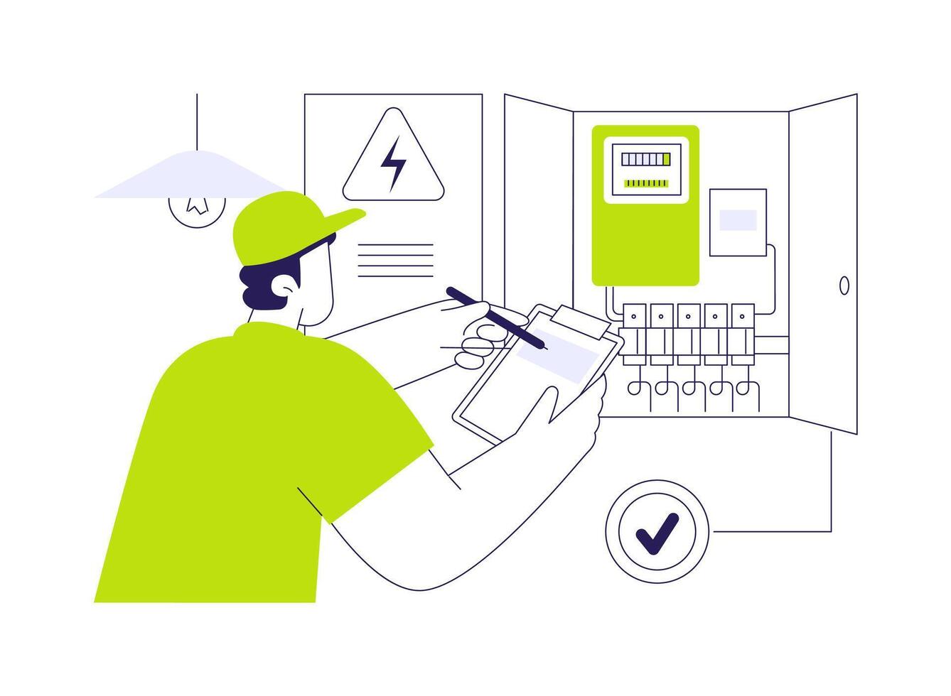 Home energy auditor abstract concept illustration. vector