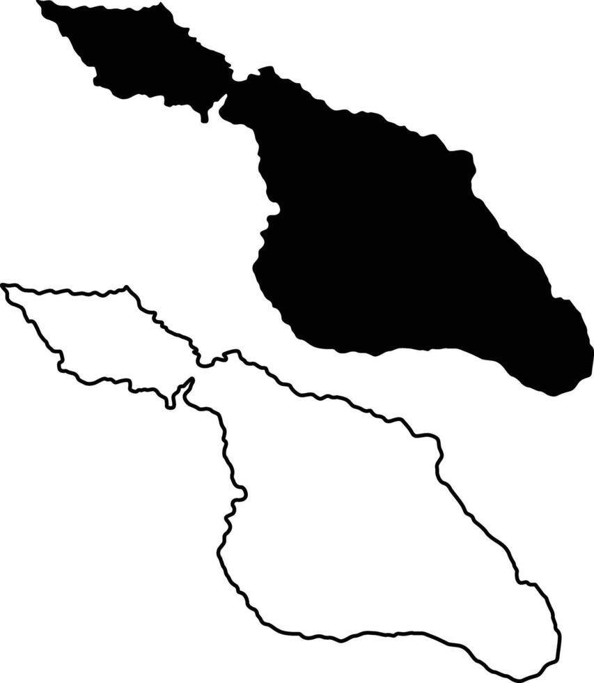 Santa Catalina Island Map Silhouette Flat and Outline Design vector